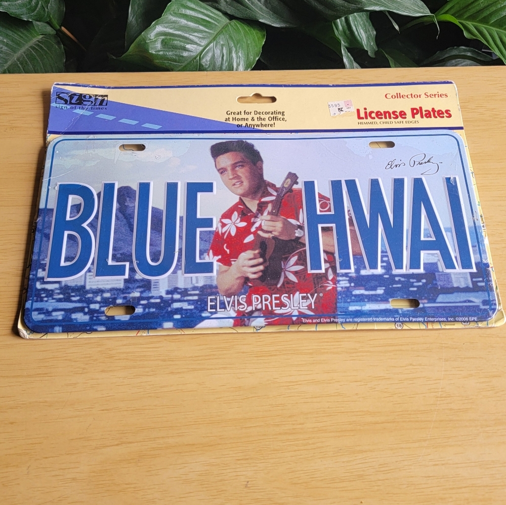 Vintage Elvis Presley Blue Hawaii Wall Decor License Plate. By Sign Of The Times